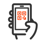 icon of mobile phone showing an app in use